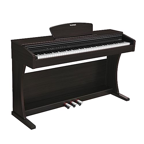 Donner DDP-300 E-Piano, 88 Tasten gewichtete Tastatur, Digitalpiano mit Hammermechanik, Elektronisches Klavier für Einsteiger mit Dreifachpedalen, Doppelhochtöner und Subwoofer, USB-MIDI-Anschluss von Donner