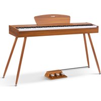 Donner DDP-80 Digital-Piano für Zuhause 88 gewichtete Tasten & Stilvolles Holzdesign mit 3 Pedale - Natürlich / Piano von Donner