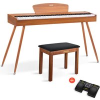 Donner DDP-80 Holzstil 88 Tasten Digitalpiano, Natürlich 【Akustische Aufrüstung】 / Piano + Brauner Klavierbank + Page Turner Donner DDP-80 Holzstil 88 Tasten Digitalpiano, Natürlich 【Akustische Aufrüstung】 / Piano + Brauner Klavierbank + Page Turner von Donner