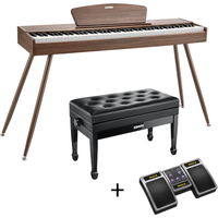 Donner DDP-80 Holzstil 88 Tasten Digitalpiano, Walnut / Piano + Duet höhenverstellbare Bank + Page Turner Donner DDP-80 Holzstil 88 Tasten Digitalpiano, Walnut / Piano + Duet höhenverstellbare Bank + Page Turner von Donner