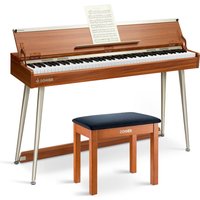 Donner DDP-80 PLUS Digitalpiano Minimalistisches Holzdesign - Piano + Klavierbank von Donner