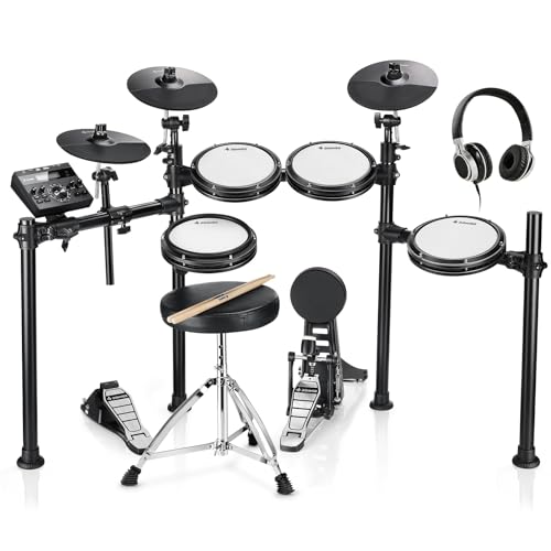 Donner DED-200 E-Drum-Sets, E-Schlagzeug mit 450 Sounds, USB-MIDI-Konnektivität, Drum Throne/Sticks/Kopfhörer/Audiokabel, Weihnachtsgeburtstagsgeschenk von Donner