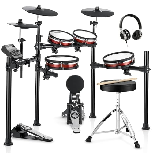 Donner DED-200 MAX Electronic Drum Set with Industry Standard Mesh Heads, 10'' Snare, 10'' Tom3, 12'' Crash, 450+ Authentic Sounds for Optimal Performance and Feel NEW von Donner