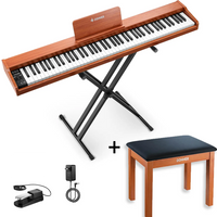 Donner DEP-1S Digitalpiano Halbgewichtete E-Piano Tastatur im Holzstil, Piano + Hölzerner Klavierbank Donner DEP-1S Digitalpiano Halbgewichtete E-Piano Tastatur im Holzstil, Piano + Hölzerner Klavierbank von Donner