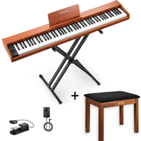 Donner DEP-1S Digitalpiano Halbgewichtete E-Piano Tastatur im Holzstil, Piano + Klavierbank Braun Donner DEP-1S Digitalpiano Halbgewichtete E-Piano Tastatur im Holzstil, Piano + Klavierbank Braun von Donner