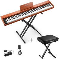 Donner DEP-1S Digitalpiano Halbgewichtete E-Piano Tastatur im Holzstil, Piano + X-Förmig Klavierhocker Donner DEP-1S Digitalpiano Halbgewichtete E-Piano Tastatur im Holzstil, Piano + X-Förmig Klavierhocker von Donner