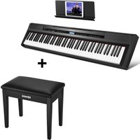 Donner DEP-20 Digitalpiano 88 vollgewichtete Tasten mit Hammermechanik - E-Piano + Klavierbank von Donner
