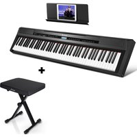 Donner DEP-20 Digitalpiano 88 vollgewichtete Epiano Keyboard mit Hammermechanik, E-Piano + X-Förmig Klavierhocker von Donner