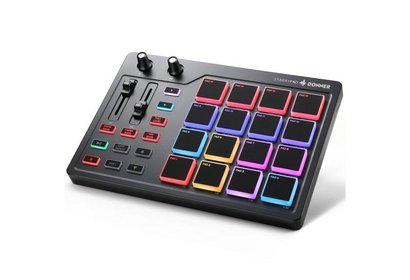 Donner DJ Controller DJ Controller Midi Pad Controller DPD-16, Leicht und leistungsstark von Donner