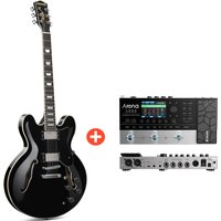 Donner DJP-1000 Jazz-E-Gitarre - DJP-1000D / Gitarre + Arena 2000 Pedal von Donner