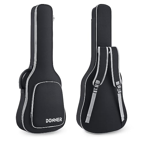 Donner E-Gitarre Gig Bag E-gitarrentasche 8mm gepolstert wasserdicht Gitarrentasche Gitarre Rucksack für 39 Zoll E-Gitarre, Schwarz von Donner