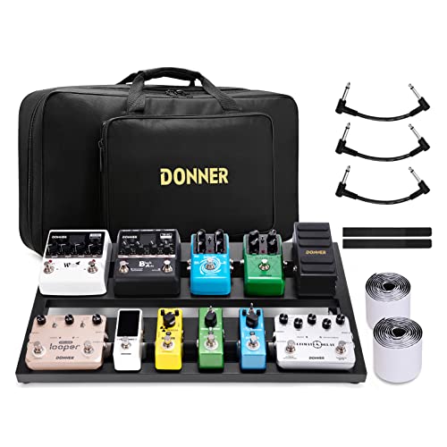 Donner Gitarre Pedal Board Case Aluminium Pedalboard mit Tasche, Gitarren Effektboard, 500 * 290 * 100mm, (DB-3) von Donner