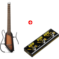 Donner HUSH-I Pro Gitarre Multi-Sound-Modus Tragbare Reisegitarre, Sunburst / Gitarre + JW Pedal von Donner