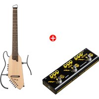 Donner HUSH-I Pro Gitarre Multi-Sound-Modus Tragbare Reisegitarre, Natürlich / Gitarre + JW Pedal von Donner