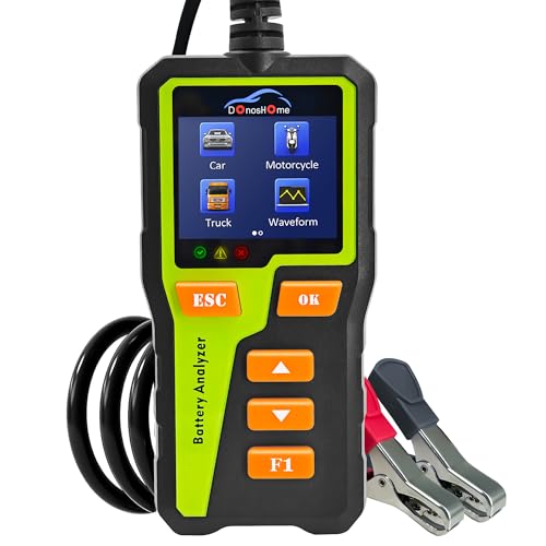 DonosHome 6V 12V 24V Autobatterietester DH310100-2000 CCA Lithium-Batterie-Tester 2-120AH Digitaler Batterietester für PKW-LKW ATV Auto Boot Motorrad mit 10 Sprachen von DonosHome