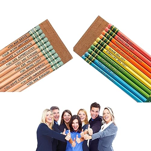 Donubiiu Affirmationsstift-Set, Affirmation Pencil Set, 10Pcs Motivational Pencils, Motivational Pencils, Personalized Inspirational Compliment Wood Pencils for School Office (2Pcs) von Donubiiu