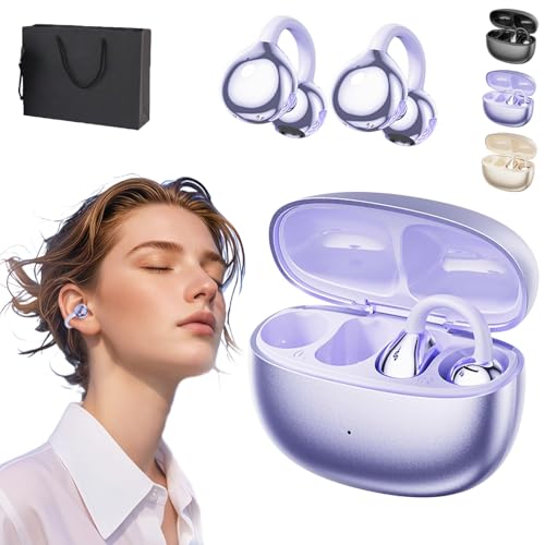 Donubiiu Bluetooth KopfhöRer Mit Ohrclip,Bluetooth 5.4 KopfhöRer Lila,Ohrclip KopfhöRer Bluetooth,KopfhöRer Mit Ohrclip,Leichte Bluetooth-KopfhöRer Mit Offenem Ohrclip, for Jogging Running (Lila) Donubiiu Bluetooth KopfhöRer Mit Ohrclip,Bluetooth 5.4 KopfhöRer Lila,Ohrclip KopfhöRer Bluetooth,KopfhöRer Mit Ohrclip,Leichte Bluetooth-KopfhöRer Mit Offenem Ohrclip, for Jogging Running (Lila) von Donubiiu