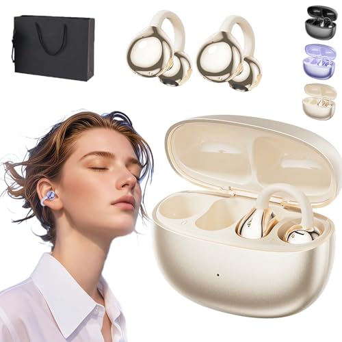 Donubiiu Bluetooth KopfhöRer Mit Ohrclip,Bluetooth 5.4 KopfhöRer Lila,Ohrclip KopfhöRer Bluetooth,KopfhöRer Mit Ohrclip,Leichte Bluetooth-KopfhöRer Mit Offenem Ohrclip, for Jogging Running (Beige) Donubiiu Bluetooth KopfhöRer Mit Ohrclip,Bluetooth 5.4 KopfhöRer Lila,Ohrclip KopfhöRer Bluetooth,KopfhöRer Mit Ohrclip,Leichte Bluetooth-KopfhöRer Mit Offenem Ohrclip, for Jogging Running (Beige) von Donubiiu