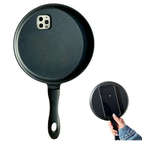Donubiiu Creative Frying Pan Phone Case, 3D Frying Pan Phone Case Compatible, Saucepan Case for iPhone 14 13 12 11 Pro Max Plus 3D Creative Funny Phone Cover (A,15) von Donubiiu