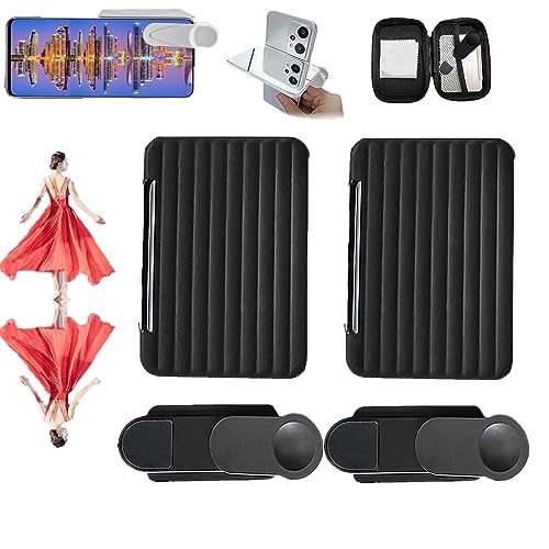 Donubiiu Handy-Reflexionskamera,Mirror Reflection for Phone Camera, Smartphone Camera Mirror Reflection Clip Kit,Suitable for Travel and Easy to Carry (2Pcs Black) von Donubiiu