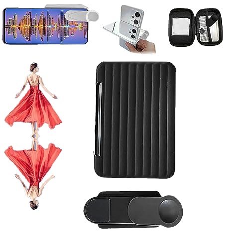 Donubiiu Handy-Reflexionskamera,Mirror Reflection for Phone Camera, Smartphone Camera Mirror Reflection Clip Kit,Suitable for Travel and Easy to Carry (Black) von Donubiiu