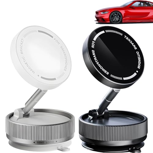 Donubiiu Mpp Gripmaster Pro 360 Magnetic Holder New 2024 mpp015, MPP Magnetic Phone Holder, Suction Phone Holder, Magnetischer Vakuum Handyhalterung Auto, 360°Rotation (2 Pcs) von Donubiiu