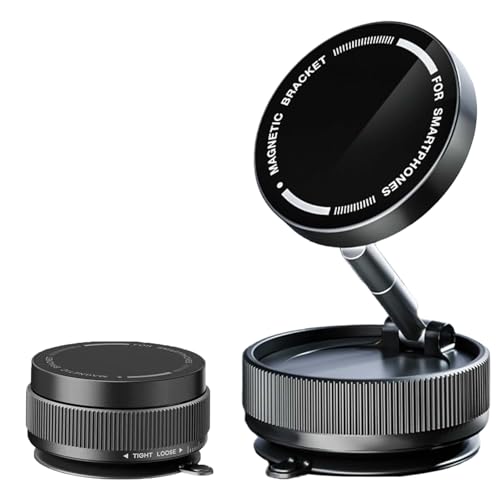 Donubiiu Snanlen 360° Magnetic Suction Phone Mount - The Ultimate Hands-Free Holder, 2025 New Suction Phone Holder, Vakuum Handyhalterung (Schwarz) von Donubiiu