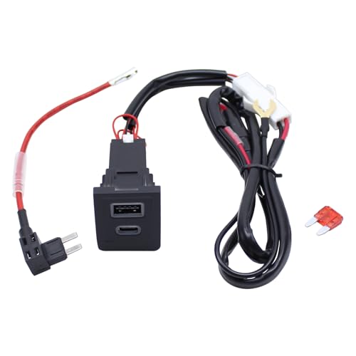Dual USB Einbaubuchse mit Sicherung Kabelbaum Doppelt USB-A C QC3.0 PD Ladegerät Buchse Steckdose Ladesteckdose Schnellladegerät Adapter für Multivan T5 Multi-van 2003-2015 Dual USB Einbaubuchse mit Sicherung Kabelbaum Doppelt USB-A C QC3.0 PD Ladegerät Buchse Steckdose Ladesteckdose Schnellladegerät Adapter für Multivan T5 Multi-van 2003-2015 von Doo Engy