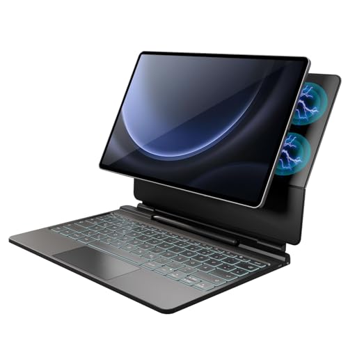 Doohoeek Leichte Tastaturhülle für Samsung Galaxy Tab S10+/S9+/S9 FE+/S8+/S7 Plus/S7 FE Tastatur, magnetische Bluetooth-Tastatur, schwebendes Design mit Trackpad und S Pen-Steckplatz von Doohoeek
