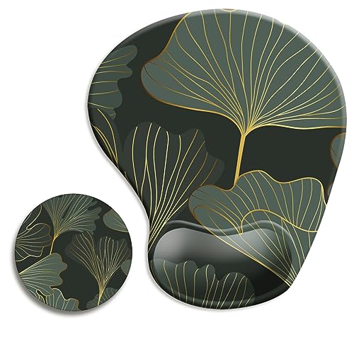DOOKE Ergonomisches Mauspad mit Handgelenkstütze und Untersetzer, Mauspads mit rutschfester PU-Basis für Zuhause, Büro, Arbeit, Lernen, einfaches Tippen und Schmerzlinderung, grünes Blatt DOOKE Ergonomisches Mauspad mit Handgelenkstütze und Untersetzer, Mauspads mit rutschfester PU-Basis für Zuhause, Büro, Arbeit, Lernen, einfaches Tippen und Schmerzlinderung, grünes Blatt von Dooke