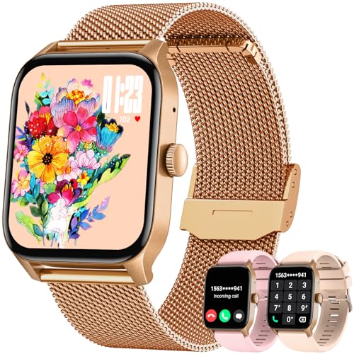 Smartwatch Damen Uhr Armbanduhr Fitnessuhr: Golden Smart Watch Damenuhr 1.83" Touchscreen mit Schrittzähler Blutdruck Wasserdicht Telefonfunktion Sportuhr Laufuhr Frauen Uhren Kompatibel Android iOS Smartwatch Damen Uhr Armbanduhr Fitnessuhr: Golden Smart Watch Damenuhr 1.83" Touchscreen mit Schrittzähler Blutdruck Wasserdicht Telefonfunktion Sportuhr Laufuhr Frauen Uhren Kompatibel Android iOS von Doomixs