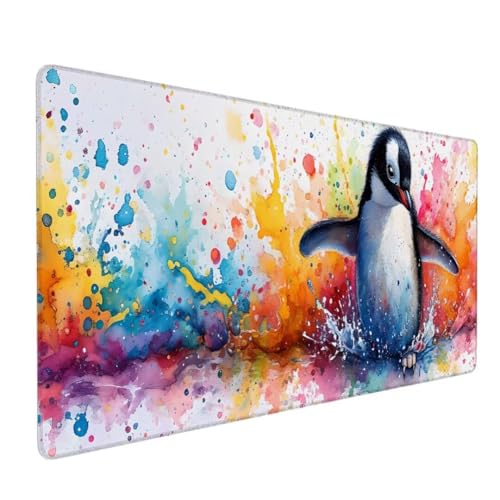 Mauspad XXL, Mauspad Pinguin Mauspad Groß Schreibtischunterlage, Mauspad Gaming Farbe, WassXerdicht Mouse Pad, Genähte Kanten Mit Anti-Rutsch-Gummiboden für Home Office, Geschenke 800x400x3mm DY-679 von Doontiny