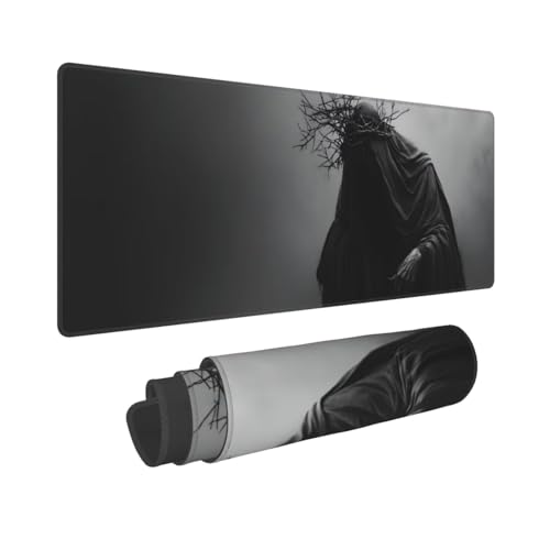 Gaming Mauspad XXL 1000x500x3mm Black Death Reaper Mousepad Vernähte Kanten Wasserdicht Anti-Rutsch für PC, Laptop Multifunktionales Schreibtischunterlage Verbessert Präzision und Geschwindigkei W-277 Gaming Mauspad XXL 1000x500x3mm Black Death Reaper Mousepad Vernähte Kanten Wasserdicht Anti-Rutsch für PC, Laptop Multifunktionales Schreibtischunterlage Verbessert Präzision und Geschwindigkei W-277 von Dooqon