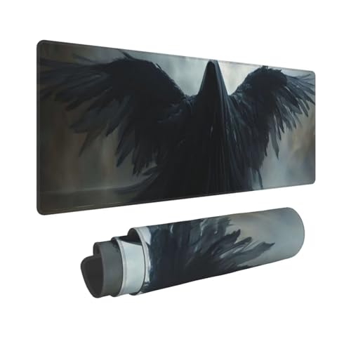 Gaming Mauspad XXL 1500x800x3mm Schwarzer Engel Mousepad Vernähte Kanten Wasserdicht Anti-Rutsch für PC, Laptop Multifunktionales Schreibtischunterlage Verbessert Präzision und Geschwindigkei W-281 Gaming Mauspad XXL 1500x800x3mm Schwarzer Engel Mousepad Vernähte Kanten Wasserdicht Anti-Rutsch für PC, Laptop Multifunktionales Schreibtischunterlage Verbessert Präzision und Geschwindigkei W-281 von Dooqon