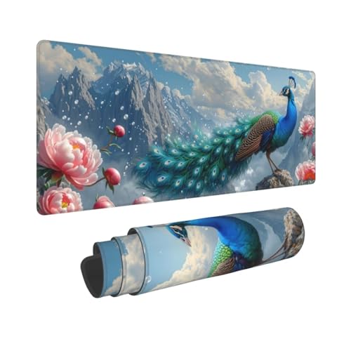 Gaming Mauspad XXL 700x400x3mm Pfau Mousepad Groß Vernähte Kanten WassXerdicht Anti-Rutsch, Waschbar,Tragbar,für optimalen Halt Großer Erweiterter Schreibtisch Schutz Für Home Office W-413 Gaming Mauspad XXL 700x400x3mm Pfau Mousepad Groß Vernähte Kanten WassXerdicht Anti-Rutsch, Waschbar,Tragbar,für optimalen Halt Großer Erweiterter Schreibtisch Schutz Für Home Office W-413 von Dooqon