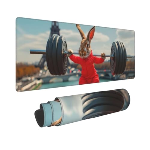 Gaming Mauspad XXL 800x400x3mm Kaninchen Mousepad Groß Vernähte Kanten Wasserdicht Anti-Rutsch für PC, Laptop Multifunktionales Schreibtischunterlage Verbessert Präzision und Geschwindigkei W-647 Gaming Mauspad XXL 800x400x3mm Kaninchen Mousepad Groß Vernähte Kanten Wasserdicht Anti-Rutsch für PC, Laptop Multifunktionales Schreibtischunterlage Verbessert Präzision und Geschwindigkei W-647 von Dooqon