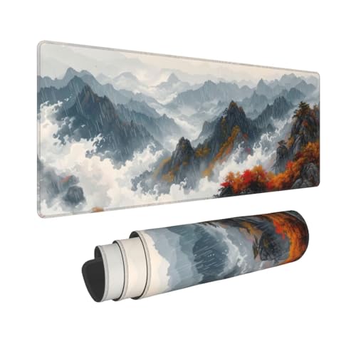 Gaming Mauspad XXL 900x300x3mm Berglandschaft Mousepad Groß Vernähte Kanten WassXerdicht Anti-Rutsch, Waschbar,Tragbar,für optimalen Halt Großer Erweiterter Schreibtisch Schutz Für Home Office W-585 Gaming Mauspad XXL 900x300x3mm Berglandschaft Mousepad Groß Vernähte Kanten WassXerdicht Anti-Rutsch, Waschbar,Tragbar,für optimalen Halt Großer Erweiterter Schreibtisch Schutz Für Home Office W-585 von Dooqon