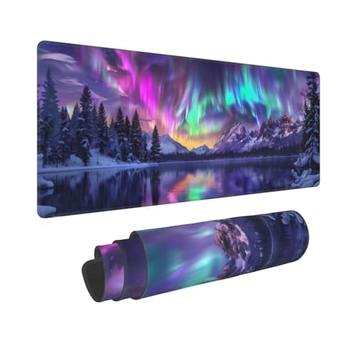 Gaming Mauspad XXL 900x400x3mm Aurora Landschaft Mousepad Groß Vernähte Kanten WassXerdicht Anti-Rutsch, Tragbar, für optimalen Halt Großer Erweiterter Schreibtisch Schutz Für Home Office W-372 Gaming Mauspad XXL 900x400x3mm Aurora Landschaft Mousepad Groß Vernähte Kanten WassXerdicht Anti-Rutsch, Tragbar, für optimalen Halt Großer Erweiterter Schreibtisch Schutz Für Home Office W-372 von Dooqon