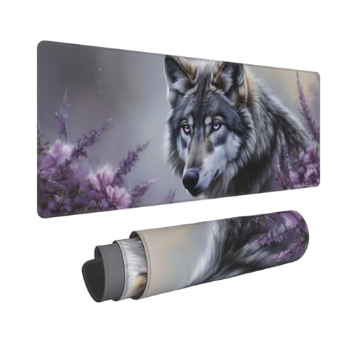 Gaming Mauspad XXL 900x400x3mm Grauer Wolf Mousepad Groß Vernähte Kanten WassXerdicht Anti-Rutsch, Waschbar,Tragbar,für optimalen Halt Großer Erweiterter Schreibtisch Schutz Für Home Office W-354 Gaming Mauspad XXL 900x400x3mm Grauer Wolf Mousepad Groß Vernähte Kanten WassXerdicht Anti-Rutsch, Waschbar,Tragbar,für optimalen Halt Großer Erweiterter Schreibtisch Schutz Für Home Office W-354 von Dooqon