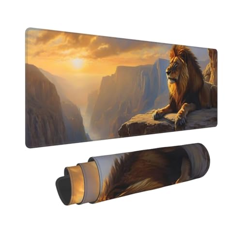 Gaming Mauspad XXL 900x400x3mm Sonnenuntergang Löwe Mousepad Groß Vernähte Kanten WassXerdicht Anti-Rutsch, Tragbar, für optimalen Halt Großer Erweiterter Schreibtisch Schutz Für Home Office W-658 Gaming Mauspad XXL 900x400x3mm Sonnenuntergang Löwe Mousepad Groß Vernähte Kanten WassXerdicht Anti-Rutsch, Tragbar, für optimalen Halt Großer Erweiterter Schreibtisch Schutz Für Home Office W-658 von Dooqon