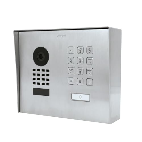 DoorBird D1101KH Modern Aufputz IP Video Türstation, Edelstahl V2A | Video-Türsprechanlage mit 1 Ruftaste, Keypad, Bluetooth, HD-Video, Bewegungssensor von DoorBird