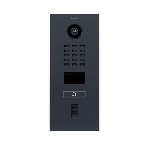 DoorBird D2101FV Fingerprint 50 IP Video Türstation, Anthrazitgrau (RAL 7016) | Video-Türsprechanlage mit 1 Ruftaste, Fingerabdruckleser, RFID, HD-Video, Bewegungssensor von DoorBird