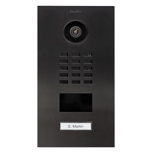 DoorBird D2101V IP Video Türstation, Titan-Optik gebürstet | Video-Türsprechanlage mit 1 Ruftaste, RFID, HD-Video, Bewegungssensor von DoorBird