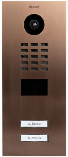 DoorBird D2102V IP-Video-Türsprechanlage LAN Außeneinheit Edelstahl V2A (gebürstet), Bronze-Optik von DoorBird