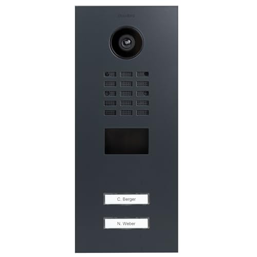 DoorBird D2102V IP Video Türstation für 2 Wohn-/Gewerbeeinheiten, Anthrazitgrau (RAL 7016) | Video-Türsprechanlage mit 2 Ruftasten, RFID, HD-Video, Bewegungssensor von DoorBird