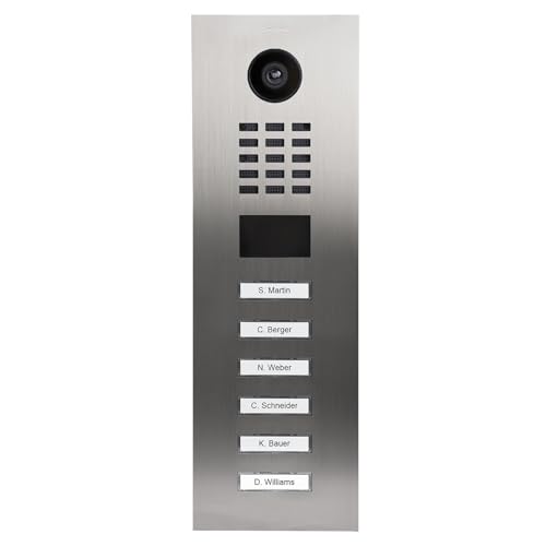 DoorBird D2106V IP Video Türstation für 6 Wohn-/Gewerbeeinheiten, Edelstahl V2A | Video-Türsprechanlage mit 6 Ruftasten, RFID, HD-Video, Bewegungssensor von DoorBird
