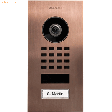 DoorBird DoorBird D1101V Unterputz Bronze-Optik als PVD Beschichtung DoorBird DoorBird D1101V Unterputz Bronze-Optik als PVD Beschichtung von DoorBird