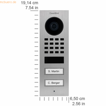 DoorBird DoorBird D1102V IP Vid. Türst. V4A Edels. 2 Ruftasten Aufputz DoorBird DoorBird D1102V IP Vid. Türst. V4A Edels. 2 Ruftasten Aufputz von DoorBird