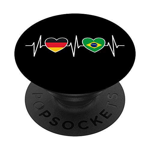 Deutschland und Brasilien Deutsch Brasilianische Flaggen PopSockets PopGrip: Ausziehbarer Sockel und Griff für Handys/Tablets mit Tauschbarem Top von Doppelte Staatsbürgerschaft Kleidung und Geschenke