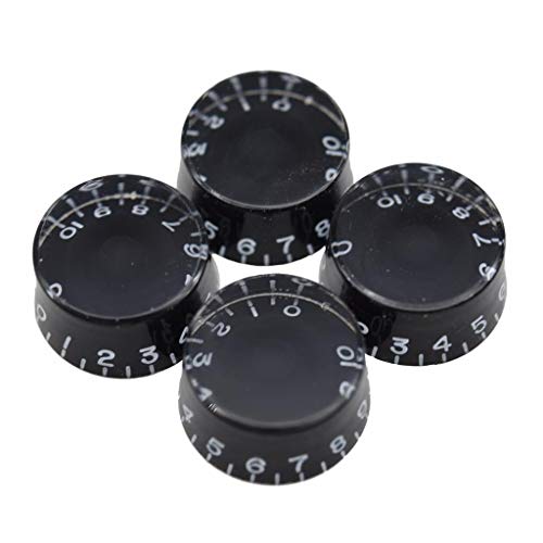 Dopro 4pcs USA(Imperial) LP Guitar Speed Dial Knobs 24 Fine Splines Control Knobs for USA Les Paul/CTS Pots Black von Dopro